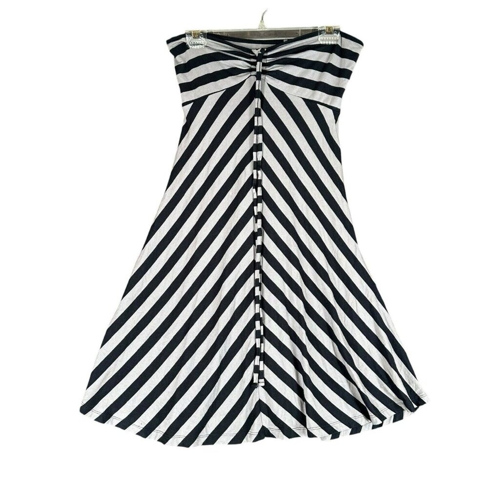 Caslon Women’s M Medium Striped Strapless Dress Striped Modal Stretch Preppy